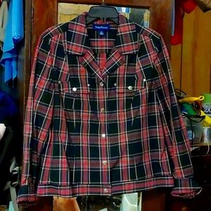 Evan Picone plaid blazer